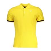 Gele Polo Met Korte Mouwen Contrast Logo K-Way , Yellow , Heren