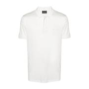 Witte Jersey Textuur Poloshirt Emporio Armani , White , Heren