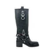 Scorpio Biker Boot met Zilveren Ringen ASH , Black , Dames