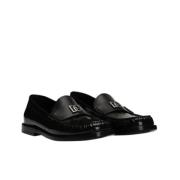 Zilveren Logo Plaque Loafers Dolce & Gabbana , Black , Dames