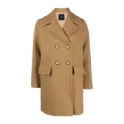 Kameelkleurige Wollen Jas Pinko , Brown , Dames