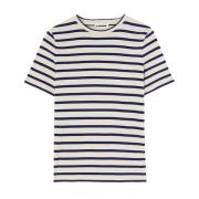 Gestreept T-shirt Room Wit/Marine Jil Sander , Multicolor , Dames