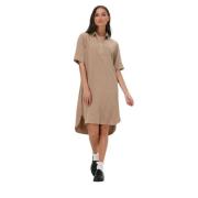 Geweven Jurk Uvi Struc Beige Mini Simple , Beige , Dames