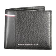 Heren Portemonnee Zwart Contrast Logo Tommy Hilfiger , Black , Heren