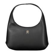 Zwarte Schoudertas met Ritssluiting Tommy Hilfiger , Black , Dames