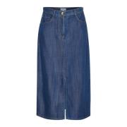 Denim Rok Donkerblauw Soaked in Luxury , Blue , Dames