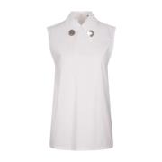 Wit Mouwloos Katoenen Top met Sieraden Jil Sander , White , Dames