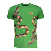 Groene T-shirt met korte mouwen en logo print Cavalli Class , Green , ...