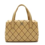 Pre-owned Leather chanel-bags Chanel Vintage , Beige , Dames