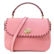 Pre-owned Leather handbags Coach Pre-owned , Pink , Dames