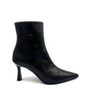 Zwarte leren enkellaars met studs Roberto Festa , Black , Dames