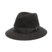 Grijze wollen vilten hoed met lintdetail Borsalino , Gray , Heren