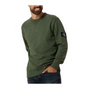 Heren Badge Crew Neck Sweater Calvin Klein , Green , Heren