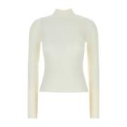 Witte Viscose Blend Trui Courrèges , White , Dames