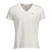 Katoenen T-shirt met korte mouwen en logo Tommy Hilfiger , White , Her...