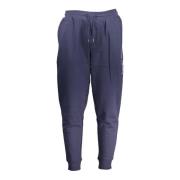 Blauwe Sportieve Fleece Broek voor Heren Tommy Hilfiger , Blue , Heren