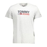 Grijze Biologisch Katoenen T-Shirt met Print Tommy Hilfiger , Gray , H...