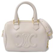 Pre-owned Leather handbags Celine Vintage , Beige , Dames