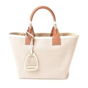 Pre-owned Leather handbags Hermès Vintage , Beige , Dames