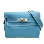 Pre-owned Leather shoulder-bags Hermès Vintage , Blue , Dames