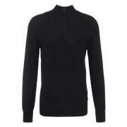 Turtle Zip Sweater Zwart Genti , Black , Heren