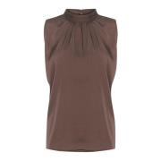 Elegante Gedrapeerde Top in Chocoladebruin Saint Tropez , Brown , Dame...