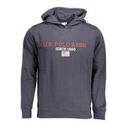 Hoodie Blauw Contrast Logo U.s. Polo Assn. , Blue , Heren