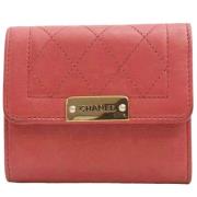 Pre-owned Leather wallets Chanel Vintage , Pink , Dames