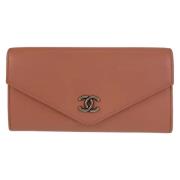 Pre-owned Leather wallets Chanel Vintage , Pink , Dames