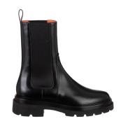 Leren Chelsea Enkellaars Santoni , Black , Dames