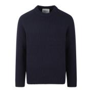 Wollen Crew-Neck Sweater Fw24 Closed , Blue , Heren