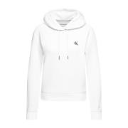 Korte Fleece-gevoerde Sweatshirt Calvin Klein , White , Dames