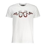 Witte T-shirt met korte mouwen en logo print Cavalli Class , White , H...