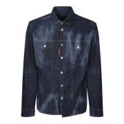 Blauwe Overhemden Verhoog Stijl Comfortabele Pasvorm Dsquared2 , Blue ...