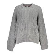 Grijze Dames Trui Logo Applicatie Tommy Hilfiger , Gray , Dames