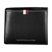 Heren Portemonnee Zwart Contrast Logo Tommy Hilfiger , Black , Heren