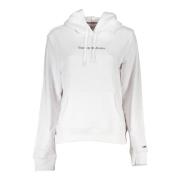 Hoodie Wit Lange Mouw Print Tommy Hilfiger , White , Dames