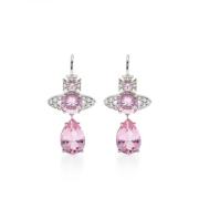 Kristal Druppel Oorbellen met Orb Detail Vivienne Westwood , Pink , Da...