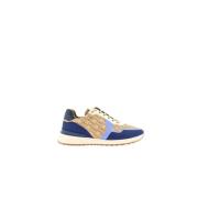 Canvas Beige en Navy Blue Sneakers Carolina Herrera , Multicolor , Her...