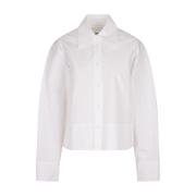 Witte Boxy Crop Shirt met Wijde Zoom Jil Sander , White , Dames