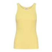 Slsimone Tank Top Endive Soaked in Luxury , Yellow , Dames