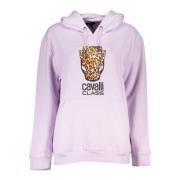 Paarse hoodie met logoprint Cavalli Class , Purple , Dames