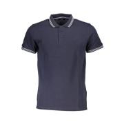 Blauw Katoenen Poloshirt Geborduurd Logo Cavalli Class , Blue , Heren