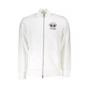 Elegant wit sweatshirt met rits La Martina , White , Heren