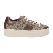 Leren Dames Sneakers Stijlvol Comfort Nerogiardini , Brown , Dames