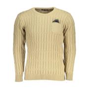 Twisted Crew Neck Sweater met Zak U.s. Polo Assn. , Beige , Heren