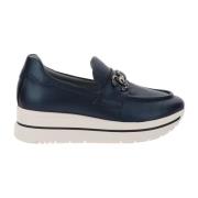 Leren Dames Loafers Nerogiardini , Blue , Dames