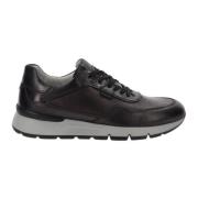 Leren Sneakers voor Mannen Nerogiardini , Black , Heren