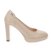 Leren Hoge Hakken Schoenen voor Vrouwen Nerogiardini , Beige , Dames