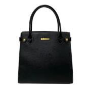 Pre-owned Leather handbags Burberry Vintage , Black , Dames